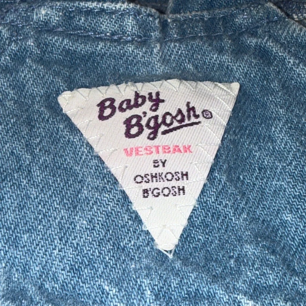 Vintage‎ Baby Bgosh OshKosh Denim Overalls 18M Light Wash Made in USA Vestbak